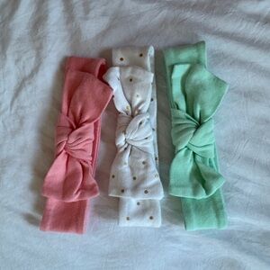 Kids Knotted Headbands - Pink, White, and Mint